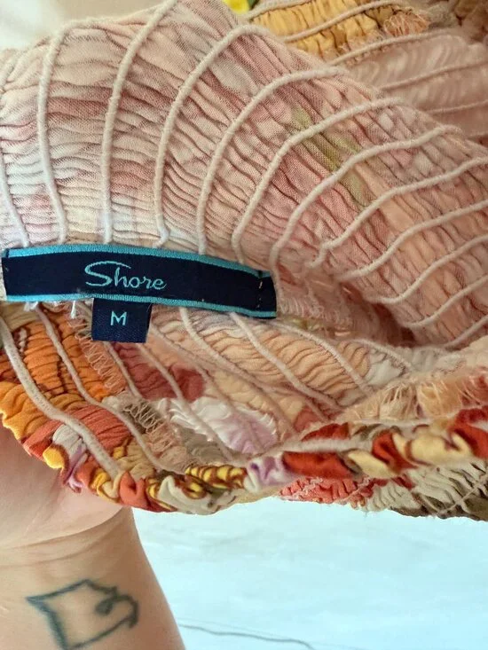 Shore Brand Maxi Pompas Springs Dress Strapless M - Picture 2 of 8